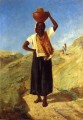 mujer llevando un cántaro en la cabeza Camille Pissarro